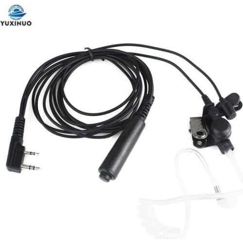 3 Wire Pro Covert Acoustic Air Tube PTT Mic Microphone Earpiece Headset For Kenwood Baofeng UV-5R UV-82 GT-3 TYT MD-380 Radio