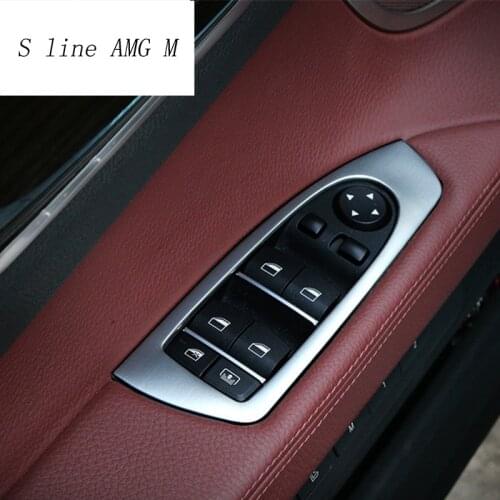Car Styling Interior Door Window Glass lifter Switch Button frame Cover Trim For BMW 7 Series F01 F02 740Li 730Li Accessories