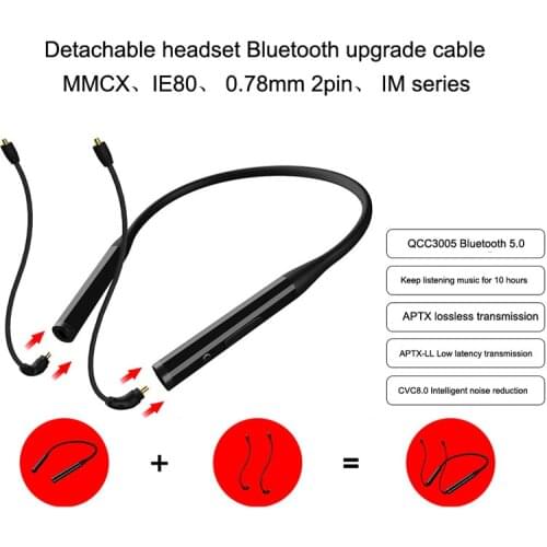 Wireless Aptx Bluetooth 5.0 Separable Update Cable mmcx for shure se215 se535 0.78mm 2pin for KZ TRN QZ for sennheiser IE80 A2DC
