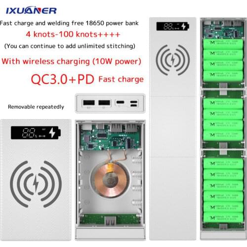 Quick Charge 18650 Power Bank Case Dual USB Mobile Phone Type-C Charge QC 3.0 PD DIY Shell 18650 battery Holder Charging Box