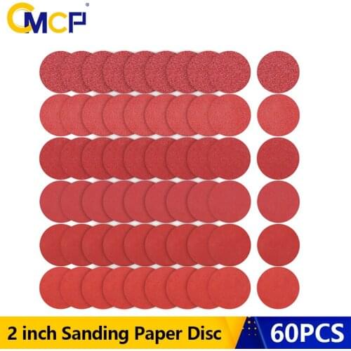 CMCP Sanding Paper Disc 60pcs 2 inch 100 240 600 800 1000 2000 Grit Sandpaper For Abrasive Rotary Polishing Sanding Disc