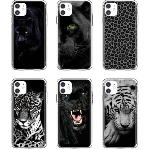 For Xiaomi mi Redmi Note 3 4 4X 5 6 7 8 8t 9 9s 9t 10 pro lite A-black-leopard Silicone Shell Case