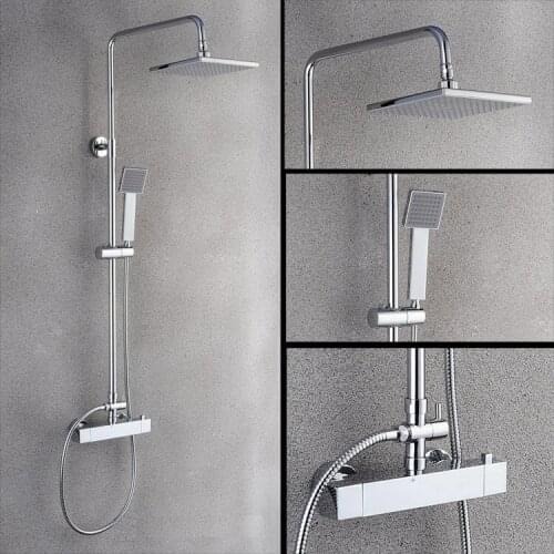Europe and the Full Copper four large shower set temperature 38 anti scald safety thermostatic bath shower