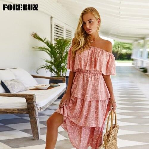 Летние платья с открытыми плечами FORERUN China At AliExpress