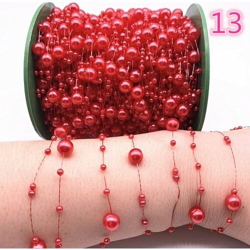 NEW 5yards Fishing Line Artificial Pearls Flower Beads Chain Garland Flowers Wedding Party Decoration Diy #13