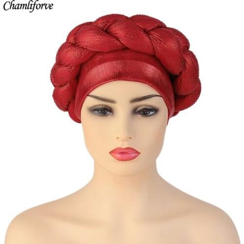 2021 Summer Sexy African Women Solid Color Caps African Headtie