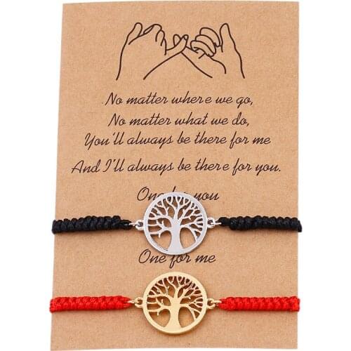 Fashion Tree of Life Charm Bracelet for Couple Friend Magnets Attract Chain On Hand Woven Bracelets Handmade Jewelry Gifts