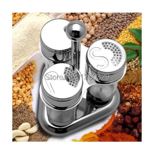 European Cooking Tools 3 Rotating Cruet Sets Salt Pepper Shakers Spice Temperos Bottles Condimentos Galheteiro kitchen Accessory