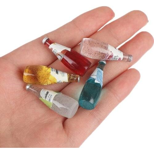 New 1:12 Accessories Miniature Resin Toy 1:12 Doll House Fruit Drink Bottle Dollhouse Miniatures 2/5Pcs