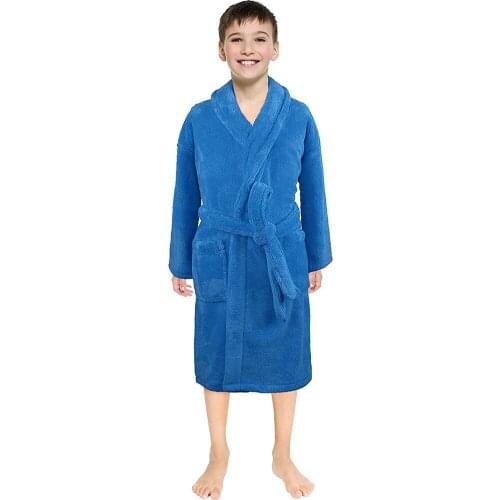 Solid Flannel Bathrobes Toddler Kids Robes Baby Boys Girls Bath Towel Night-gown Pajamas Sleepwear Soft Children Home Clothes