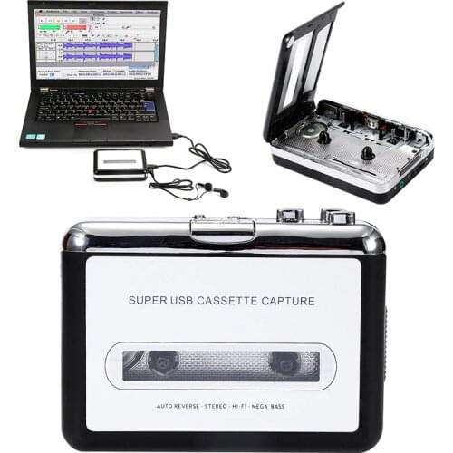 Rechargable USB Portable Cassette Tape to MP3 CD Converter Capture Audio Music Player Cassette Recorders & Players coverters