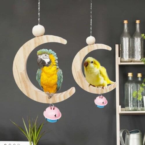 Parrots Toys Moon-shaped Parrot Swing Bird Accessories For Pet Toy Swing Stand Budgie Parakeet Cage Vogel Speelgoed Parkiet