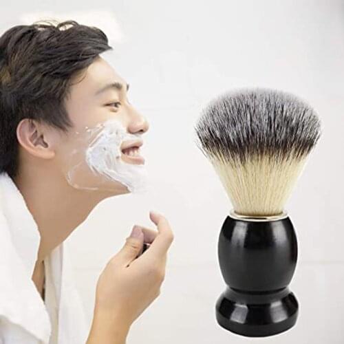 Portable Man Cleaning Facial Beard Brush Nylon Soft Hair Beauty Hair Brush Ergonomic Design Handle Beard Brush