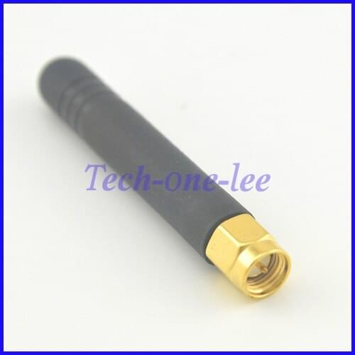 100 pieces/lot Rubber Antenna 2.4GHZ 2-3dbi gains SMA0 Male Plug Straight Connector wholesale