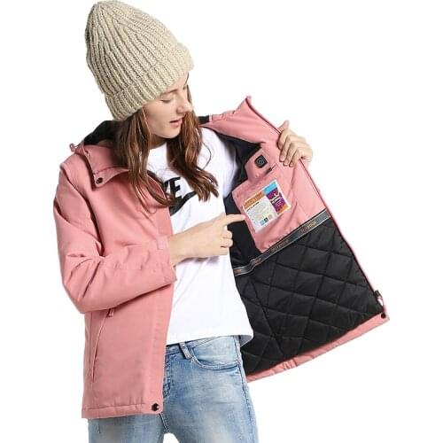 Mid-length Outdoor Raincoat Jacket Mens Womens Smart USB Fever Cotton-padded Clothes Autumn And Winter Warm Mountaineering