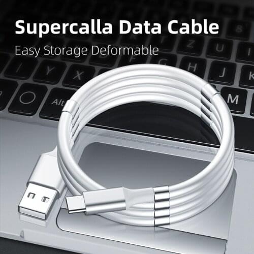 4A Magic rope cable Magnetic Micro USB Data Cord Quick Charge Data Sync Universal Mobile Phone Type-C Line For iPhone 12 Xiaomi