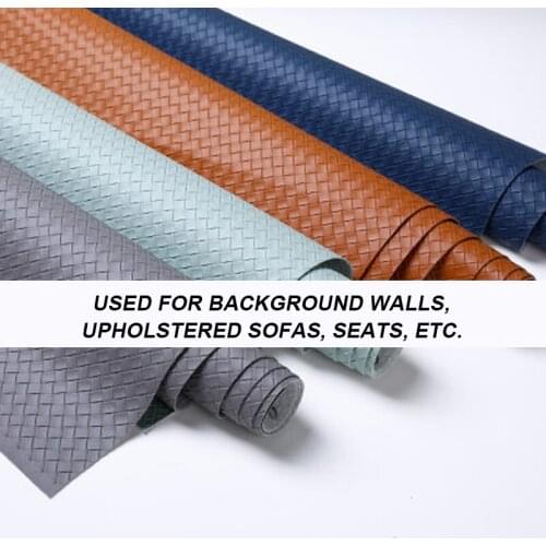100x137cm Woven Pattern Synthetic Leather Fabric Sewing Diy Sofa Background Car Interior Upholstery Home Decor Faux Leather
