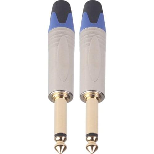 2 Pack Alloy 1/4 6.35mm Stereo Solder Connector for Microphone Amplifier