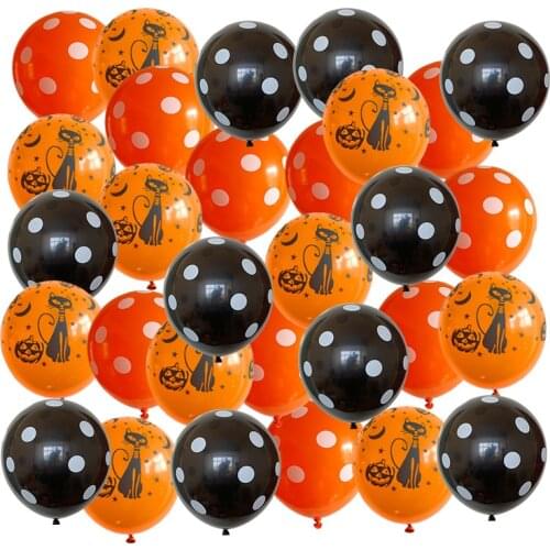 30pcs Pumpkin Ghost Confetti Balloon Scary Haunted House Prop Happy Halloween Decoration Air Baloons Birthday Party Supplies Kid