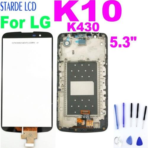 5.3"Original LCD For LG K10 LTE K420N K430 K430DS K410/ K10TV K430TV K10 TV LCD Display Touch Screen Digitizer Assembly with Fra