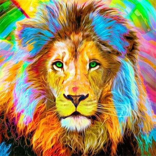 5D DIY diamond painting Full square/round Lion head Embroidery Pattern 3D Cross stitch kits mosaic wall stickers