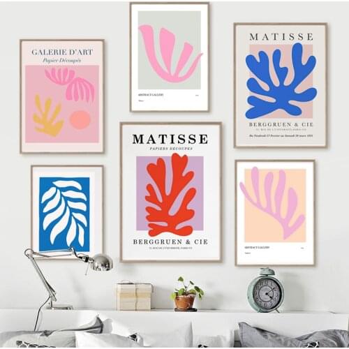 Abstract Matisse Colorful Coral Seagrass Woman Nude Wall Art Canvas Painting Posters And Prints Living Room Nordic Style Decor