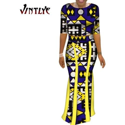 2020 Summer dress patchwork slit asymmetry skirt Bazin Riche African print womens dress traditional Africa WY7578