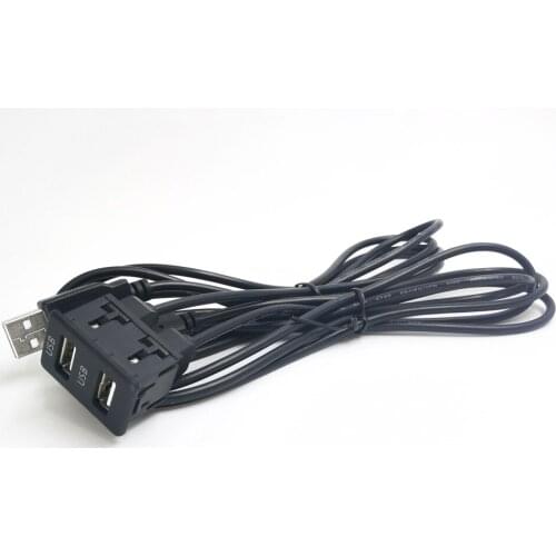 Bestolink 3 Styles 100CM Car Dash Flush Mount 2USB RCA AUX Port Connector Boat Dual USB AUX Extension Line for Toyota Volkswagen