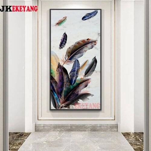 Large 5D Diy diamond painting feather Diamond Mosaic Rhinestone Embroidery cross stitch Y4181