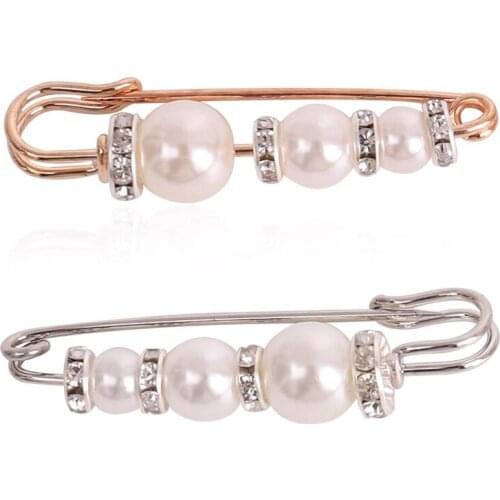 Simulated Pearl Brooch Big Beads Pearl Lapel Pin for Women Girls Sweater Dress Brooch Pins Cardigan Clip Buckle Pins Accessories