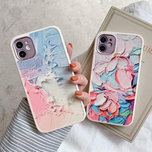 Art Ladder Painted Marble Phone Case For iPhone 12 11Pro Max 7 8 Plus SE2 X XR XSMax Luxury Camera Protected Soft IMD Shockproof