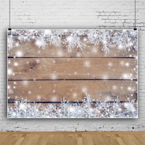 Wooden Backgrounds For Photography Planks Hardwood Winter Snow Freeze Party Decor Scenic Photographic Backdrop Photo Studio