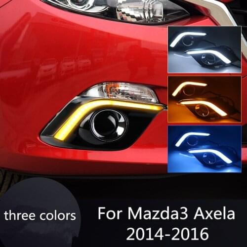 1 Pair DRL For Mazda 3 Mazda3 Axela 2014 2016 Daytime Running Lights LED fog lamp Super Bright White with Dimmed Function