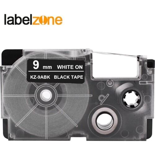9mm*8m XR-9ABK White on Black Laminated Label Tape Compatible KL60 KL100 KL120 KL750 KL780 KL820 KL7000 KL-7200 Label Printer