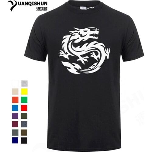Chinese Dragon Print T-shirts Men Streetwear Hip Hop tshirt 16 Colors Pure Cotton Mens O-Neck T Shirts Summer Casual Tops Tees