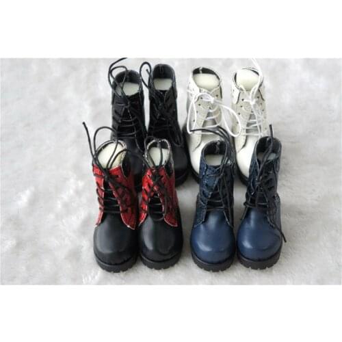 JS-067 1/3 Fashion BJD Shoes PU Casual Doll Boots Martin Boots Pretty Doll Accessories for SD Doll color White/Blue/Red/Black