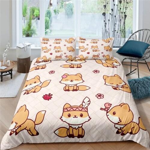 Luxury 3D Cartoon Dog Print 2/3Pcs Bedding Sets Comfortable Duvet Cover Pillowcase Home Textile Queen and King EU/US/AU Size