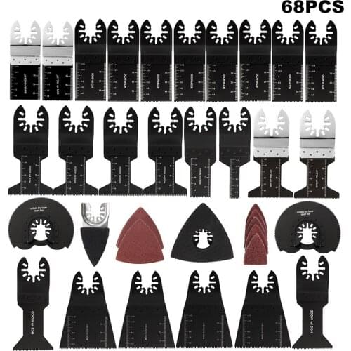 68PCS Saw Blades Oscillating Blade Multi-function Bi-metal Kit Tool Cut Wood Plastic Polish Ceramic Tile Remove Dirty DIY Tool
