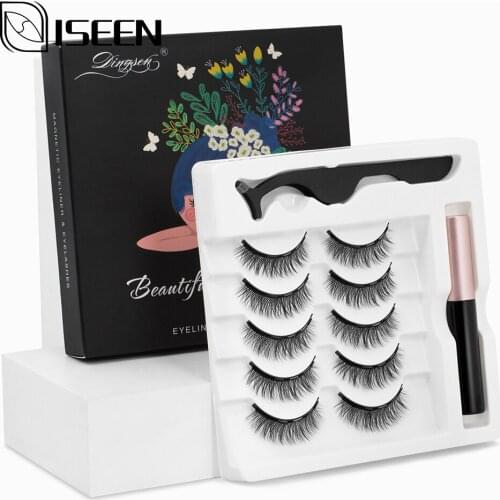 2/5 Pairs Magnetic Eyelashes Set Magnetic Lashes Eyeliner Fake Fluffy Long Volume Easily Wear Dramatic Makeup