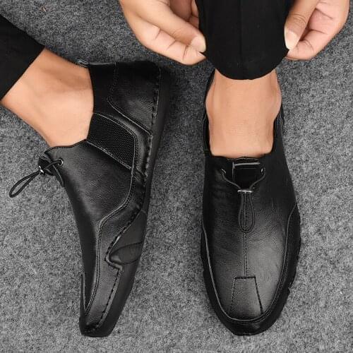 Loafers Men Shoes Leather Casual High Quality Flats Light Shoes Fashion Mens Driving wear Fashion Sneakers Big Size sapatos