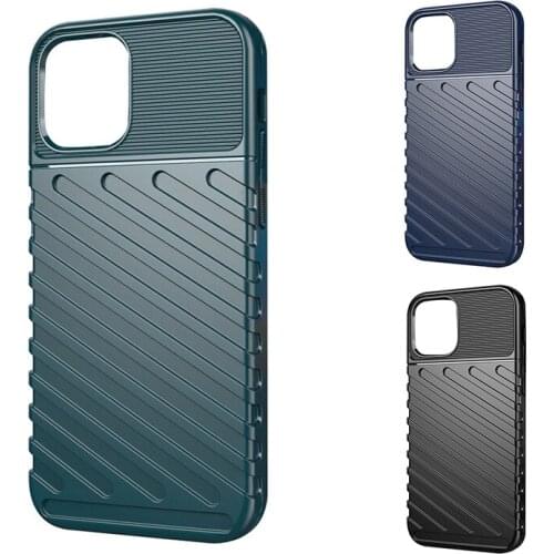 For iPhone 12 Pro Brushed Carbon Fiber Soft Shell Anti-Drop Phone Case