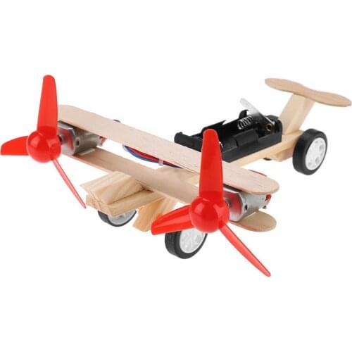 Twin Blades Electric Skating Aircraft Kit Toy Airplane Science DIY Model Science Small Inventions Scientific Experiments Science