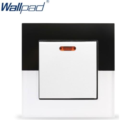 45A Wall Switch Wallpad Crystal Glass Panel 110V-250V Glass UK EU 45A Air Condition Kitchen Current Wall Switch