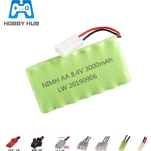 8.4v 3000mah NiMH Battery For Rc toys Cars Tanks Train RC Robots Gun Boat Ni-MH AA 2400mah 8.4v Rechargeable Battery 1to 10pcs