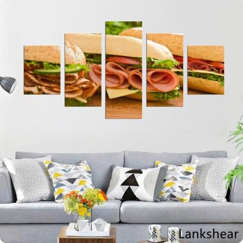 Print Canvas Painting Vegetables Sandwiches Posters Wall Art Pictures Painting On The Wall Home Decor For Bedroom Artwork Frame