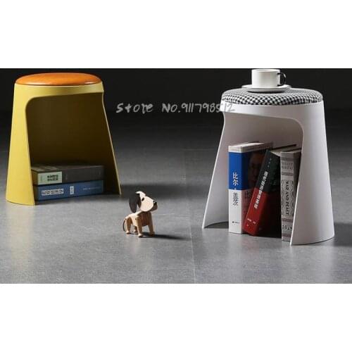 Nordic round stool plastic stool net red ins chair desk household makeup stool modern minimalist bedroom shoe stool