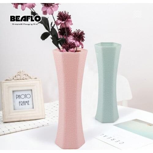 Modern Flower Vase Decoration Home Imitation Ceramic Vase Table Arrangment Plastic Vases For Flowers Nordic Home Decor E0019