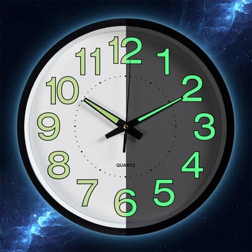 12 Inch Moon Luminous Wall Clocks Fashional Circular Quartz Clocks Home Decor Bedroom Decor Glowing In The Dark Relogio de pared
