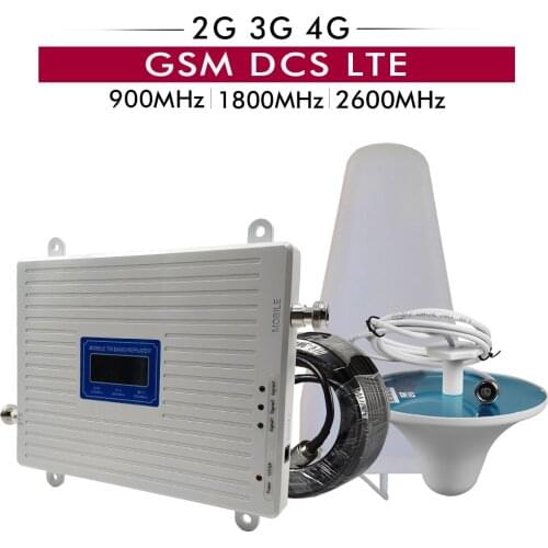 2G 3G 4G Triple Band Mobile Signal Repeater GSM 900+DCS/LTE 1800+FDD LTE 2600 Cellphone Signal Booster Mobile Cellular Amplifier