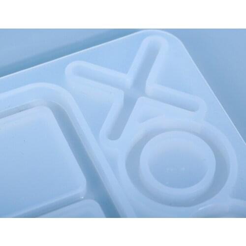 U90E Crystal Epoxy Resin Mold Funny Game Tic-Tac-Toe Cabochons OX Board Casting Silicone Mould DIY Crafts Making Tool